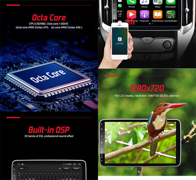 Universal Car Stereo 10.1inch Rotatable Universal Car Multimedia Player With QLED 1280*720 Screen ​